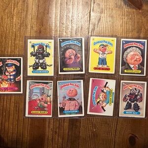 9 Original Garbage Pail Kids Cards from 1986 & 1987.